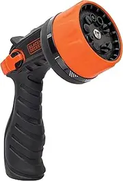 BLACK+DECKER® Heavy-Duty 10-Pattern Poly Thumb Control Nozzle – Ergonomic, Versatile, Precision Garden Hose Attachment BD8439
