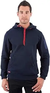 [Hard Yakka] Men's Foundations Brushed Fleece Workwear Hoodie, Navy, 3X-Large