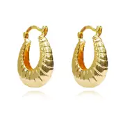 Culturesse Ambrose Bowl 31mm Huggie Earrings Jewellery 24K Pure Gold Plating