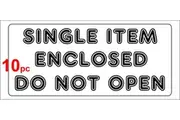 SINGLE ITEM ENCLOSED DO NO OPEN shipping label adhesive warning mailing sticky sticker 56x25mm