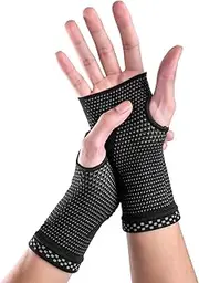 Medical Grade 20-30 mmHg Compression Glove Wrist Support Sleeves (Pair) for Carpal Tunnel and Wrist Pain Relief Treatment, Everyday Use Wrist Brace for Women and Men
