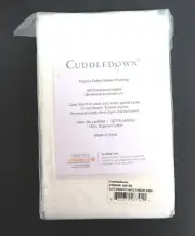2 CUDDLEDOWN Organic Cotton Sateen White Std Queen PILLOWCASES 400 Thead Ct