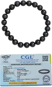 [TREEMAISON] Crystal Products Natural Garnet Bracelet | Certified 8mm Faceted Beads | Reiki Healing & Crystal Healing Stones | Unisex Adult | Strechable