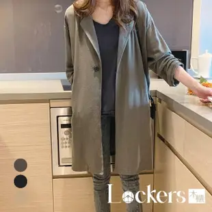 【Lockers 木櫃】春季英倫風寬鬆薄款大衣 L112032010(薄款大衣 外套 女外套)