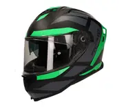 Vito Presto, full face helmet , color: Black/Grey/Green , size: S
