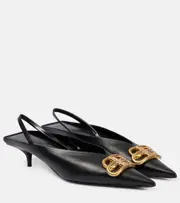 [Balenciaga] Balenciaga Square Knife BB slingback mules AU 4 black