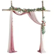2 Panels 29" x 20ft Wedding Arch Draping Fabric, Chiffon Sheer Arch Photo Pink