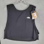 The North Face Women's Tank Top Crossback Workout Sharp Black Size XL Crop