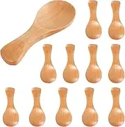 12PCS Small Wooden Spoons, Hardwood Wooden Honey Teaspoon, Little Wooden Teaspoons, Cooking Spoons, Tasting Spoons, Ice Cream Spoon, Serving Spoons for Coffee Tea Jam Bath Salts (Wood color)