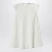 [Il Gufo] White linen dress with ruffles 8 Y White