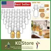 Reusable Mini Clear Glass Bottles with Swing Top Lids - Perfect Party Favors
