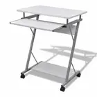 Compact Computer Desk with Pull-out Keyboard Tray White vidaXL