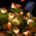 Solar Bee String Lights - Outdoor Waterproof 50 LED Honeybee Fairy Lights for...
