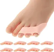 8 Pcs Small Toe Separator Rubber Toe Protector Cushions Soft Little Toe Spacer Pinky Toe Corrector for Overlapping Hammer Yoga Toe Sleeve Pads for Women Men Corn Calluses Blister Bunion
