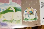 Vintage Bridge Tally Cards Easter Duck Geese Swan Lori Moritz Scrapbooking Craft