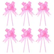 200Pcs 13" Pull Bows Ribbon Gift Wrapping String Heart Pattern Pink