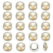 32Pcs Rhinestone Buttons, Flatback Sew on Rhinestones, Champagne