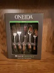Oneida REYNA Stainless Steel 45pc. Flatware Set Service for Eight NEW IN BOX