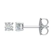 1/4 Carat TW Round Diamond Solitaire Stud Earrings in 14K White Gold