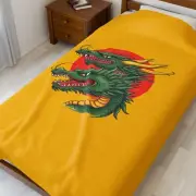Dragon-Themed Velveteen Plush Blanket - Throw for Anime Lovers, Fantasy Fans,