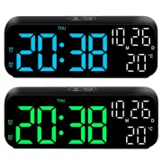 Large LED Digital Desk Clock Temperature Calendar Display Brightness Adjustable