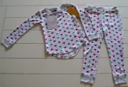 Jaclyn Intimates 2 Pc Red Green Heart Snug Fit LS Shirt Pants Pajamas 2T 3T