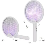 Electric Fly Swatter, 4000V Rechargeable and Foldable Bug Zapper Racket, Mosquit