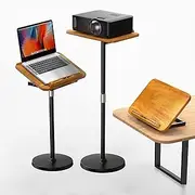 [NAMON] 2-in-1 Laptop Floor Stand & Desktop, Adjustable Height from 16.5" to 51", Wood Small Laptop Table, Tall Laptop Stand Perfect for Home, Office, Meeting Room, Study (Rubberwood Finish)