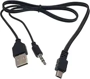 Mini USB to 3.5mm AUX Stereo Audio Adapter Cable with USB Power Supply 2-in-1 Cord for Bluetooth Speaker GPS MP3 MP4 Player