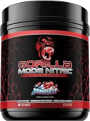 Gorilla Mode Nitric Stimulant Free Pre-Workout – Best Tasting and Most Effective Stimulant Free Pre-Workout/Massive Pumps · Vasodilation · Power / 646 Grams (Bombsicle)
