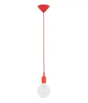Pen Industrial Minimalist Silicone Pendant Light Suspensions (1m cable) Red