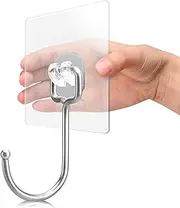 Antimbee 30-Pack All-Purpose Adhesive Hooks for Hanging, Wreath Door Hanger Heavy Duty Hooks 37 lb(Max), Sticky Wall Hook fit Home, Bathroom, Kitchen, Office and Outdoor