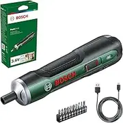 Bosch Cordless Screwdriver PushDrive Starter Set (3.6 V; 1.5 Ah; 5.0 Nm; 10 x Screwdriver Bits; with Micro USB Cable; in Box)