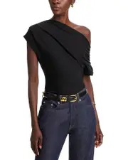 A. l.c. Alice Asymmetric Draped Tee