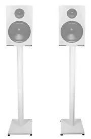 Pair Rockville RS37W 37" Steel Studio Monitor Recording Studio Stands in White
