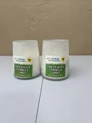 White Frosted Glass Citronella Candles