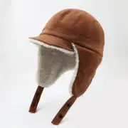 Women Winter Corduroy Earflap Trapper Hat Aviator Warm Lined Russian Ski Cap