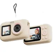 Kids Camera Dual Screen 1080P 44MP HD Digital Video Camera for Boys Girls Ages 3-10(Beige)