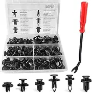 102PCS Retainer Clips Push Type Fasteners 6.3mm 8mm 9mm 10mm - Expansion Screws Replacement Kit with Remover Tool Bumper Push Rivet Clips
