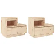 vidaXL 2x Bedside Cabinets Nightstand Organiser Drawer Storage