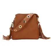 New Fashion Scrub Women Bucket Bag Vintage Tassel Messenger Bag High Quality Retro Shoulder Bag Simple Crossbody Bag Tote
