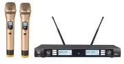 Brand New UHF Wireless Cordless Golden Karaoke Microphone System KU2900