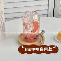 在飛比找蝦皮購物優惠-韓國網紅ins咖啡店同款 冷飲杯 大容量 水果茶 玻璃杯 果