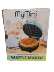 NEW NSTLGA My Mini Personal Electric Waffle Maker 5" - Teal Make Breakfast Easy