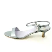 MIa Letizia Court Shoes Ladies Sandals Slingback Leather Silver Size 38,5 38 New