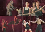 MORTAL KOMBAT MOVIE 1995 SKYBOX EMBOSSED RED FOIL INSERT CARD SET F1 TO F4