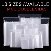 Resealable Fits Zip Bags Locking Clear Plastic Bag 140 Microns double sided