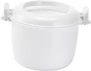 GRIRIW Rice Cooker Microwavable Rice Steamer Bowl Microwave Vegetables Steamer Soup Bowl with Lid Portable Cooker Rice Cooking Pot Mini Oven Pans with Lids Frying Pan Travel Pasta