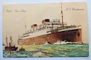 Cunard White Star Line, M.V. Britannic Ship Post Card Unused Titanic Sister Ship