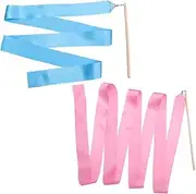 BESPORTBLE 2pcs Bright Color Dance Ribbons Rainbow Streamers for Dancing and Team Training and Convenient Props for Boys and Girls and Adults